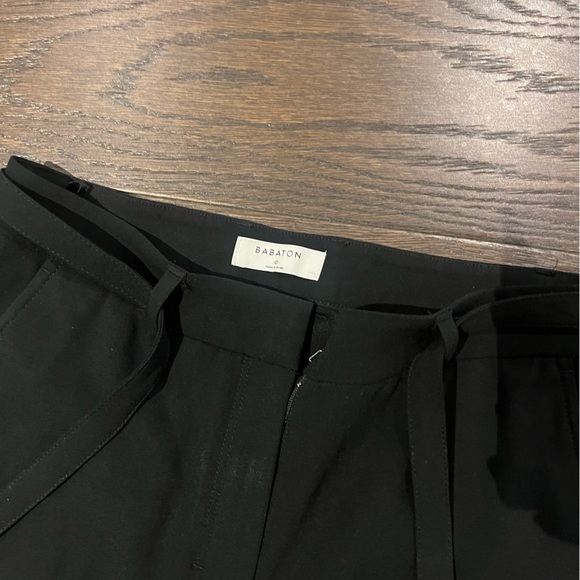 Babaton women’s pleated pant with tie front. Size 0. Black. - Picture 2 of 3